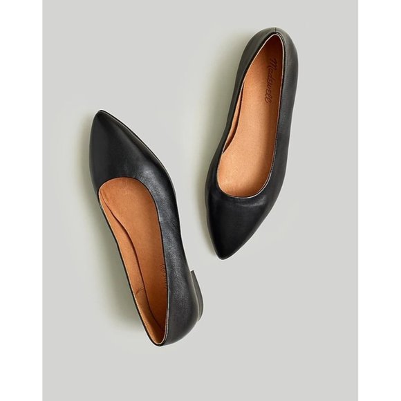 Madewell The Ruth Ballet Flat in True Black - Picture 1 of 9